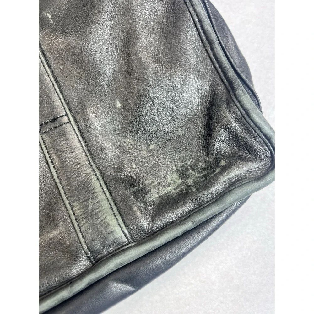Tumi‎ Black Leather Alpha Expandable Organizer Computer Briefcase Bag Patina